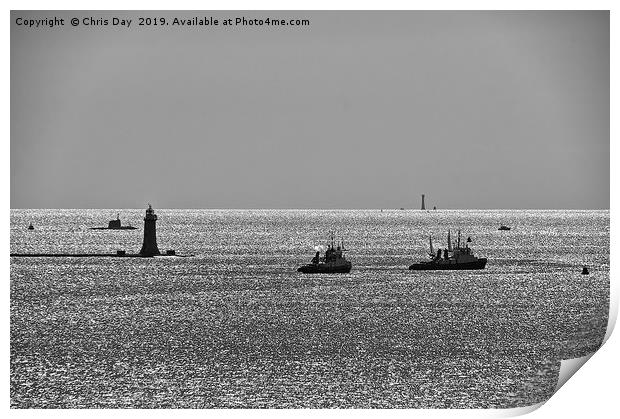 Astute Class attack SSN heads towards Plymouth Sou Print by Chris Day