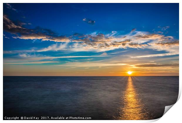 Fylde Coast Sunset Print by David Kay