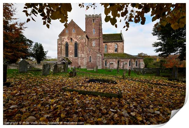 'Autumn Whispers at Dore Abbey' Print by Philip Veale