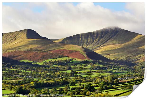 Brecon Beacons Dappled Dawn. Print by Philip Veale