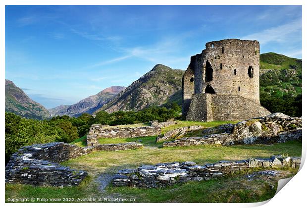 Dolbadarn Castle: Dusk's Gentle Embrace Print by Philip Veale