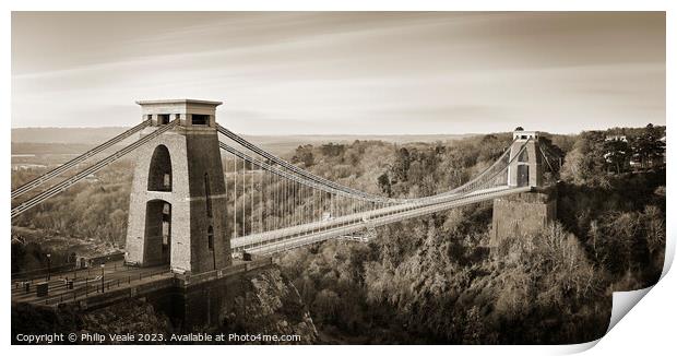 Clifton Suspension Bridge at Daybreak. Print by Philip Veale