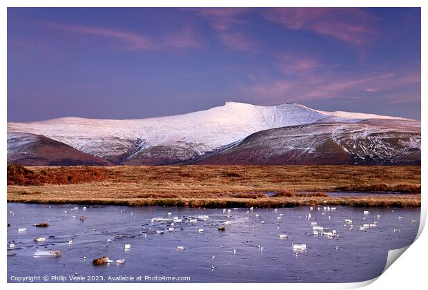 Brecon Beacons Winter Sunset. Print by Philip Veale