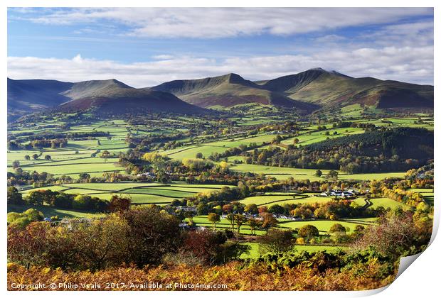Brecon Beacons in Autumn's Embrace. Print by Philip Veale
