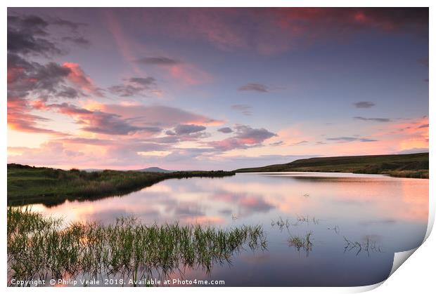 Keepers Pond Blaenavon at Sunset. Print by Philip Veale