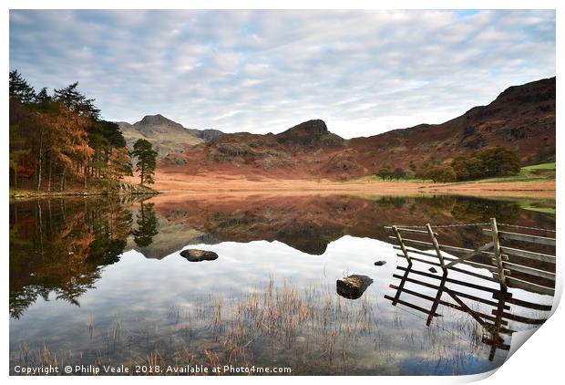 Blea Tarn's Reflection of Serenity at Dawn. Print by Philip Veale