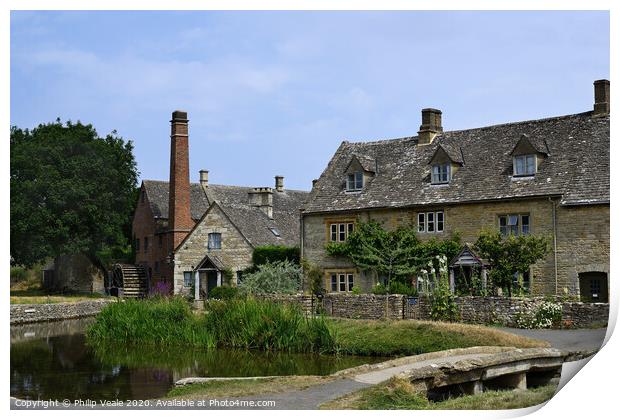 The Old Mill, Lower Slaughter in Summer. Print by Philip Veale