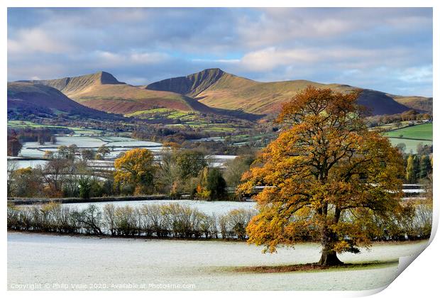 Brecon Beacons Frost-Kissed Autumn Dawn. Print by Philip Veale