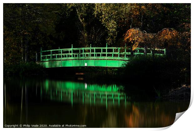 Festival Park Japanese Bridge, Ebbw Vale. Print by Philip Veale