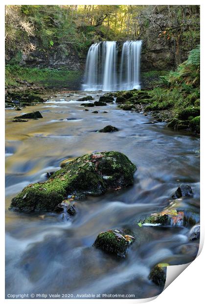 Sgwd Yr Eira on the Afon Hepste Print by Philip Veale