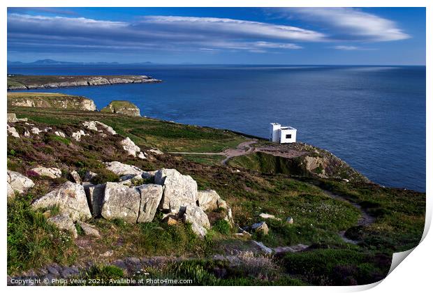 Elin's Tower, Holy Island. Print by Philip Veale