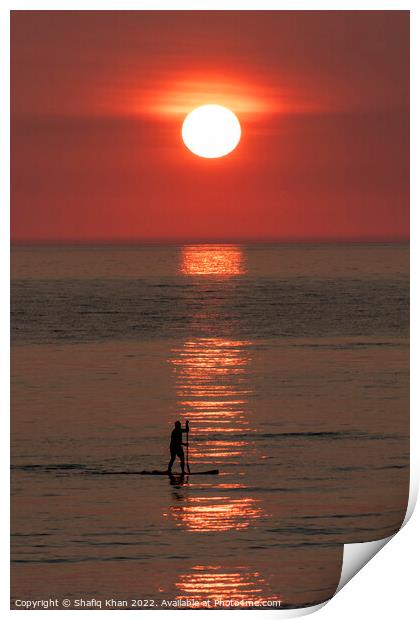 Summer Sunset at North Beach, Aberystwyth, Wales Print by Shafiq Khan