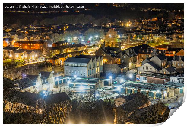 Night time at Clitheroe, Ribble Valley, Lancashire Print by Shafiq Khan