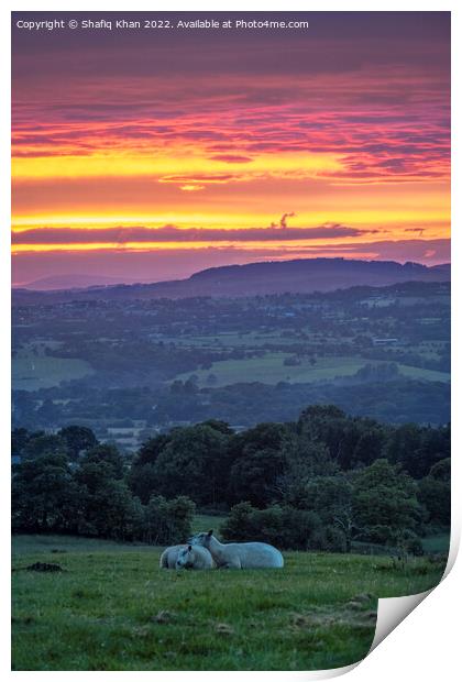 Summer Sunset at Mellor, Blackburn, Lancashire, UK Print by Shafiq Khan