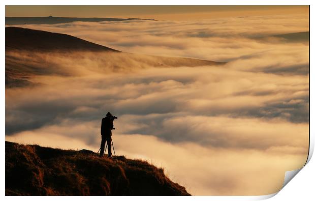 Above the Mist at Mam Tor Print by Chantal Cooper