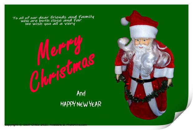  Christmas theme image with Xmas Greeting  Print by Geoff Childs