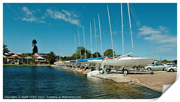 Lake Macquarie Yacht Club Print by Geoff Childs