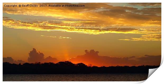 Multicolored Sunset Glow. Print by Geoff Childs