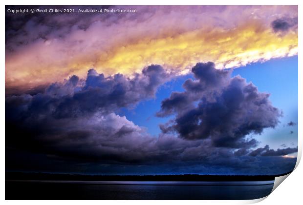 Gray and Gold Storm Cloud. Print by Geoff Childs