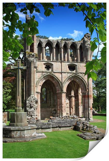 Dryburgh Abbey, North Transept, Scotland Print by Bill Spiers