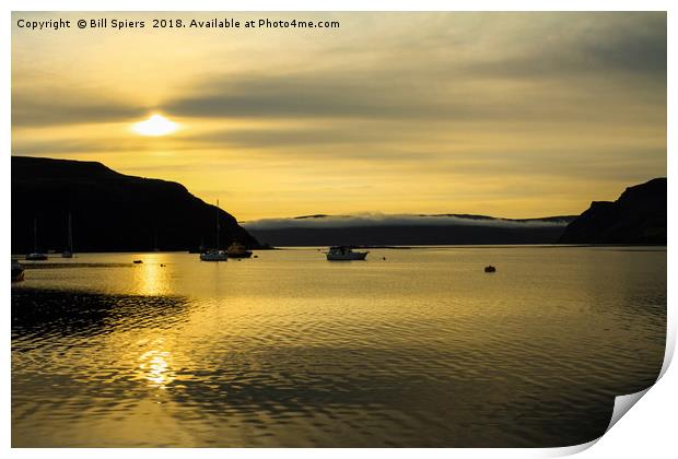 Portree Harbour Sunrise Print by Bill Spiers