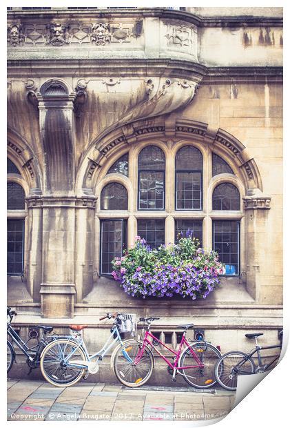 Bicycles in Oxford Print by Angela Bragato