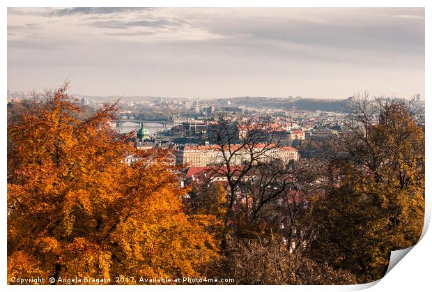 Prague in autumn Print by Angela Bragato