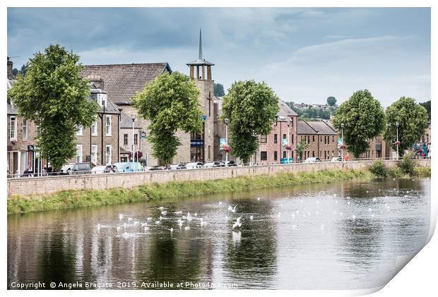 River Ness walk in Inverness, Scotland Print by Angela Bragato
