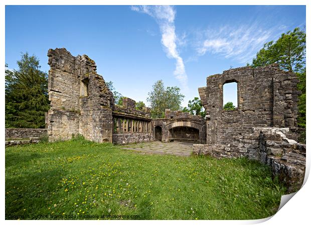 The ruins of Wycoller Village. Print by Chris North