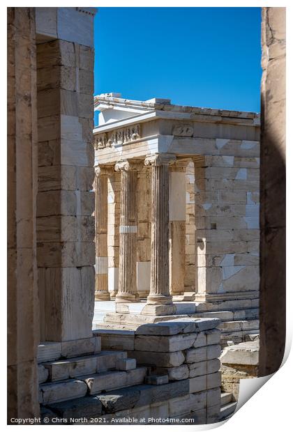 Temple of Athena Nike, at the Acropolis,  Athens. Print by Chris North