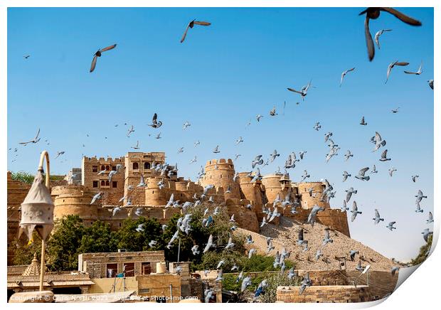 The Ramparts of Jaisalmer Fort, India. Print by Chris North