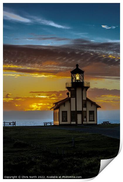Point Cabrillo Lighthouse. Print by Chris North