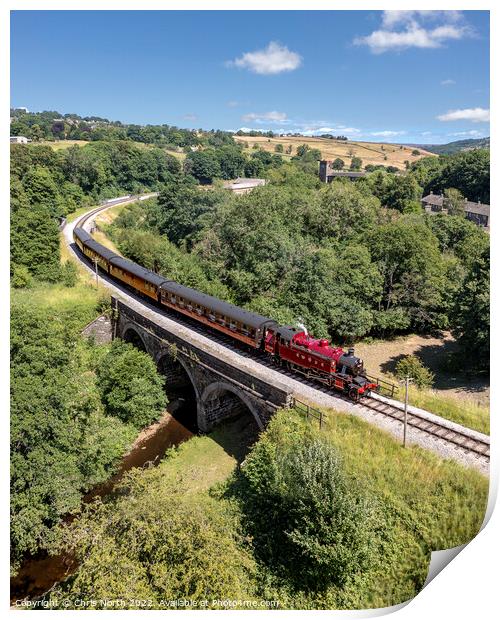 The little red train, Ivatt Class  on the Keighley and Worth Valley Railway. Print by Chris North