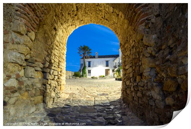 Castella Del Frontera fortified entrance. Print by Chris North