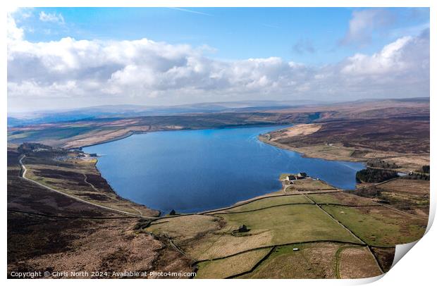 Grimwith reservoir. Print by Chris North