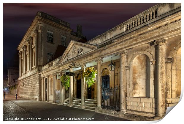 The pump rooms, Bath at night. Print by Chris North