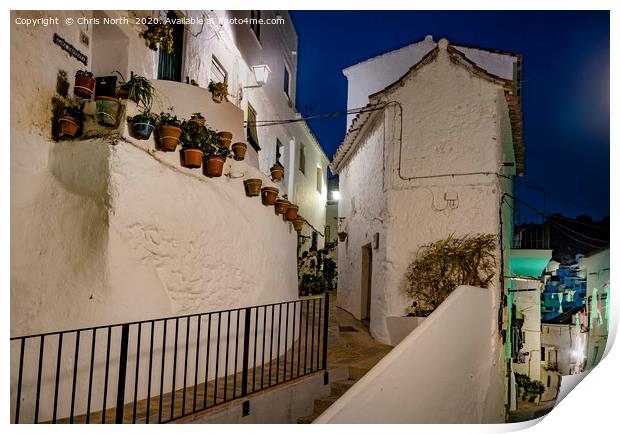 Casares streets by night. Print by Chris North