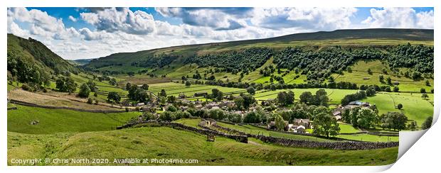 Starbotton village Wharfedale. Print by Chris North