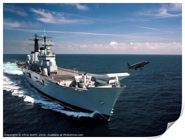 Harrier launch from HMS Ark Royal Print by Chris North