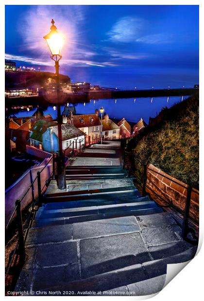 The 199 steps, Whitby. Print by Chris North