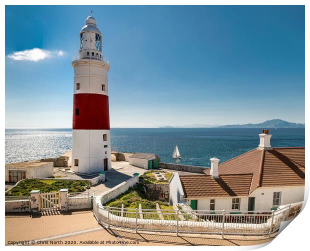 Europa Point Lighthouse, Gibraltar. Print by Chris North