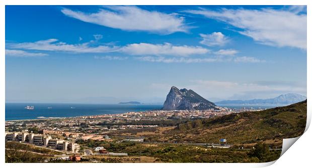 Gibraltar and the Mediterranean Sea. Print by Chris North
