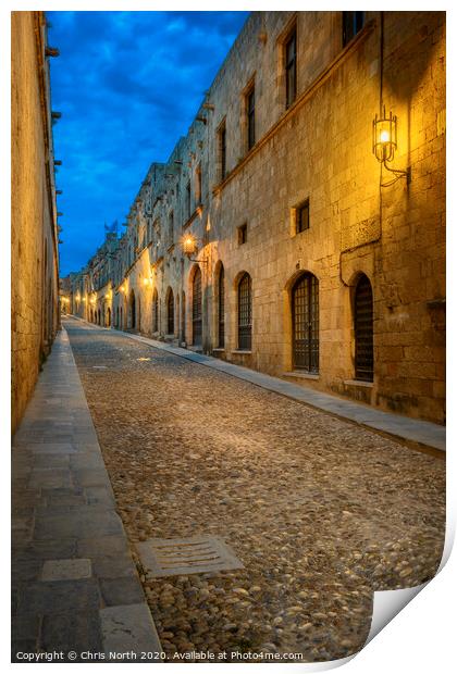 Street of the Knights, Rhodes. Print by Chris North