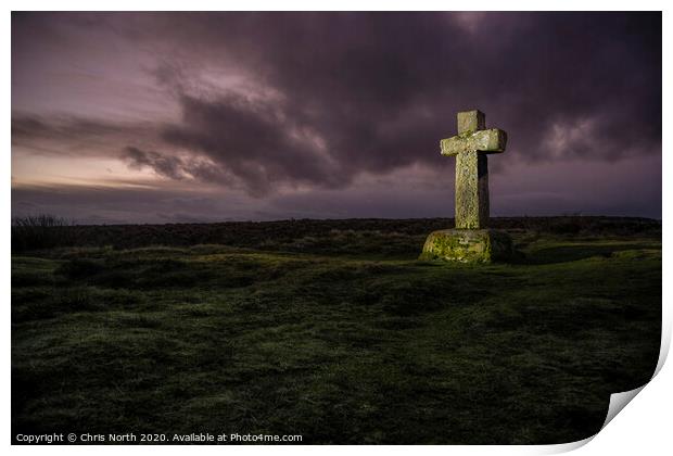 Cowper's Cross, Ilkley Moor, Yorkshire Print by Chris North