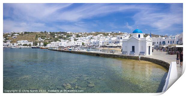 Mykonos waterfront. Print by Chris North