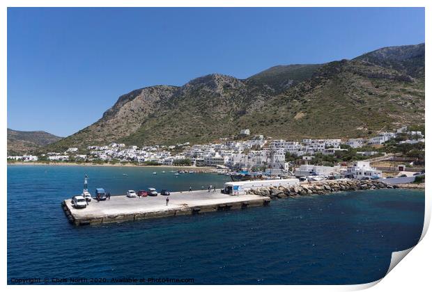 Harbour on the island of Sifnos. Print by Chris North