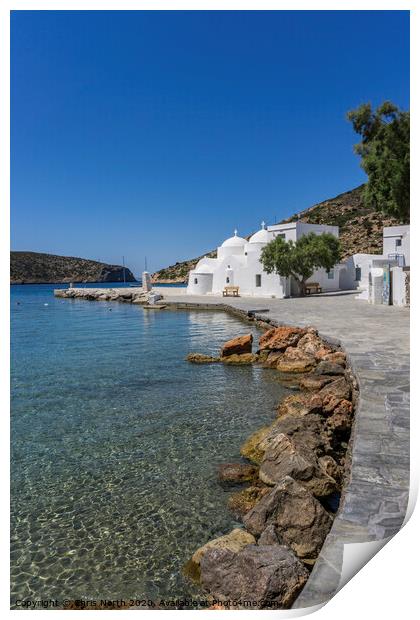 Vathy on the island of Sifnos. Print by Chris North