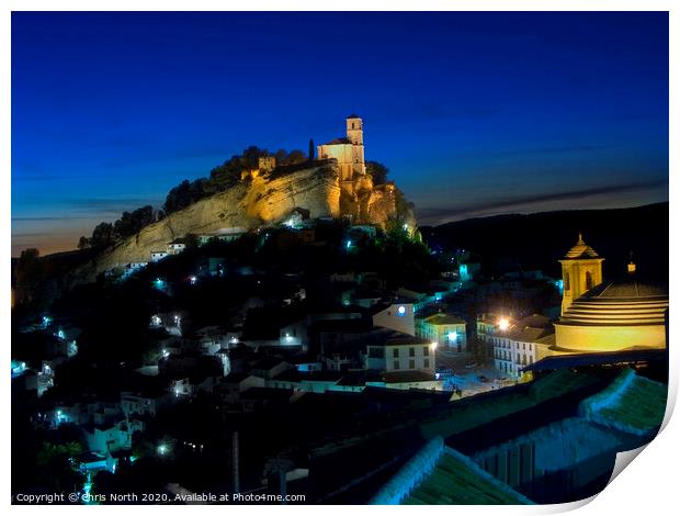 Montefrio by night. Print by Chris North
