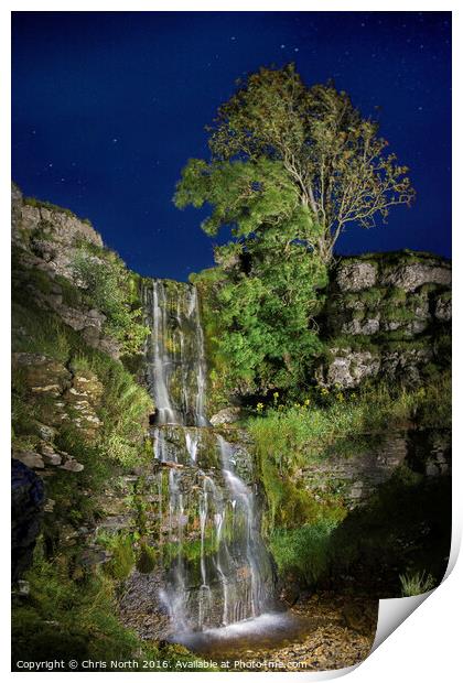 Cray Falls in Wharfedale, North Yorkshire. Print by Chris North