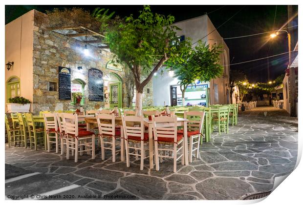 Chora Folegandros Island.  Print by Chris North